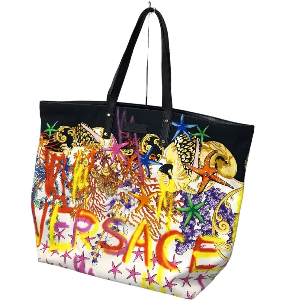 VERSACE BEACH Canvas Tote Bag Multicolor